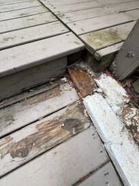 Wood rot loose deck stairs