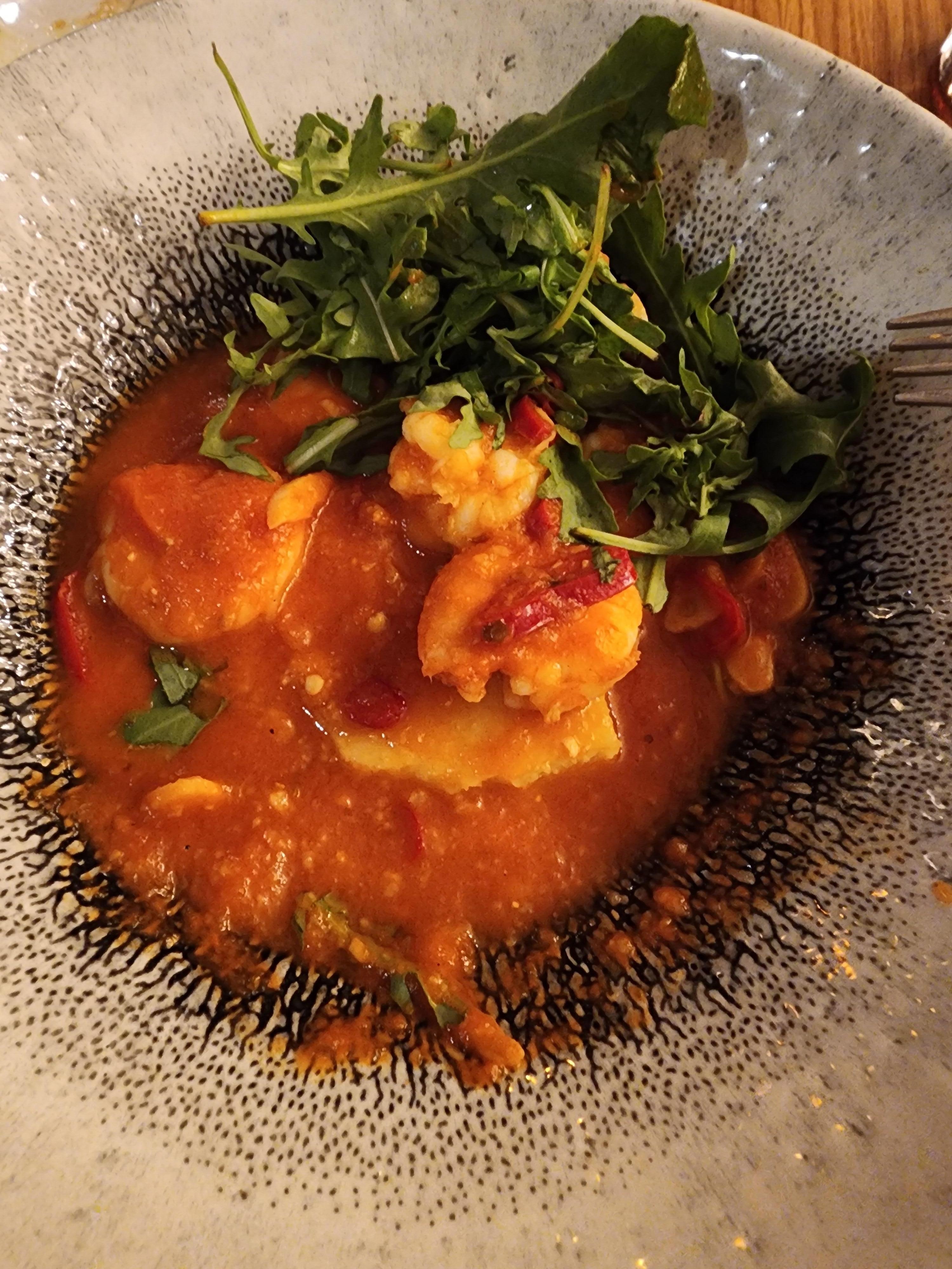 Garlic Shrimp and Polenta 