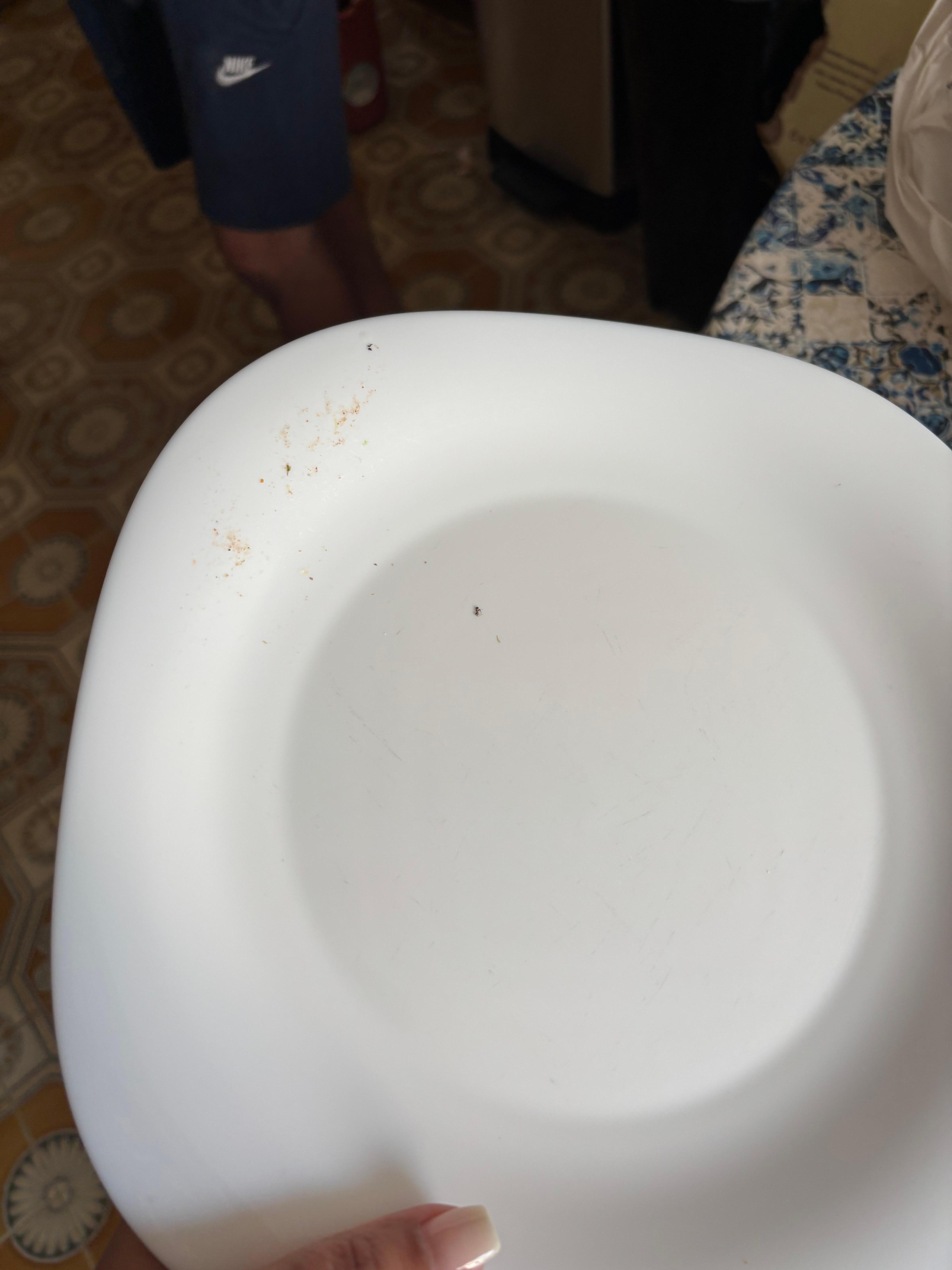 Assiette sensée être propre 