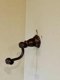 All towel bars where broken and ripped off in the master bath.