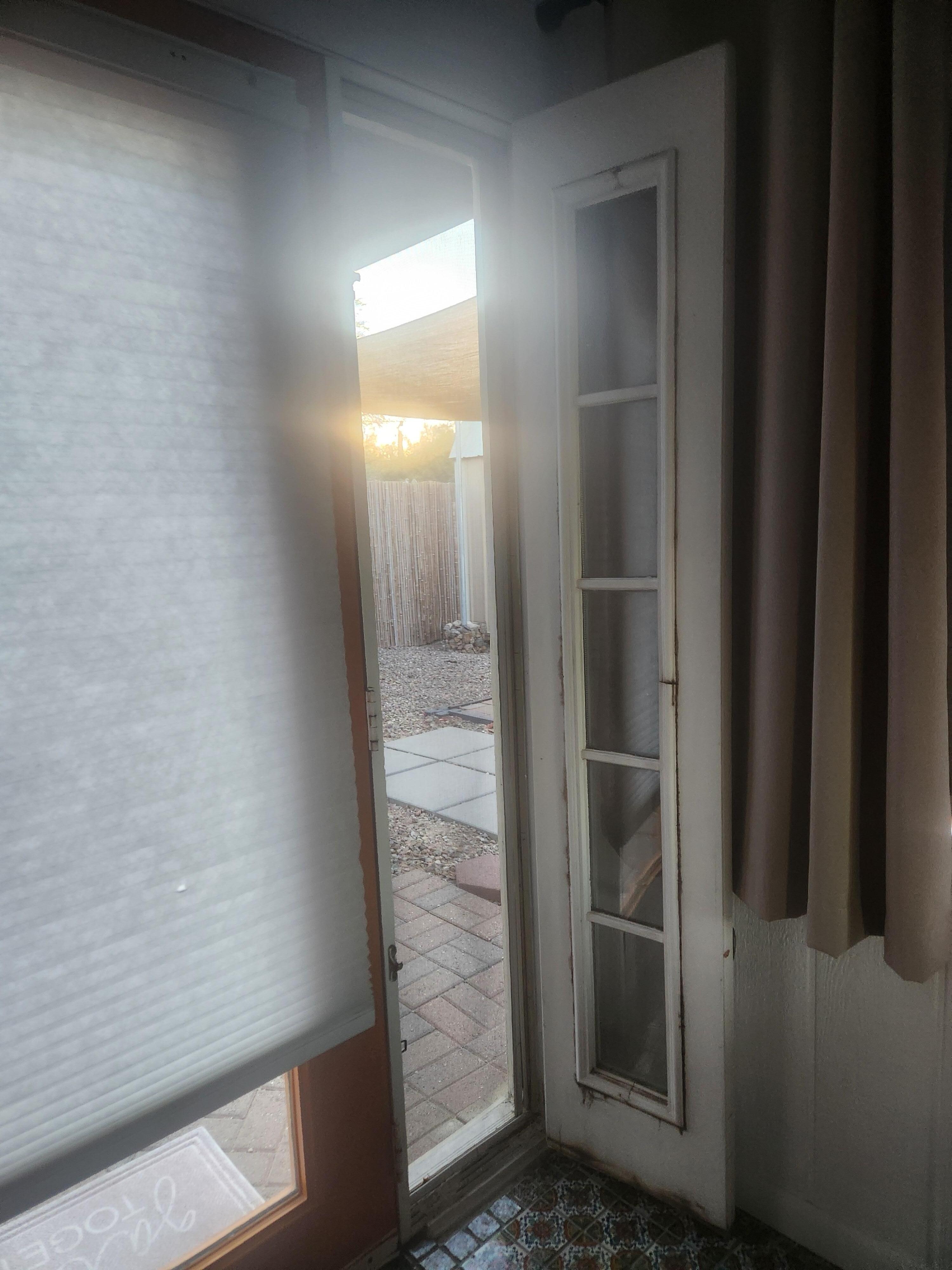 Fresh Air from this unique entry. The screen provided a bug/critter free option for fresh air. 