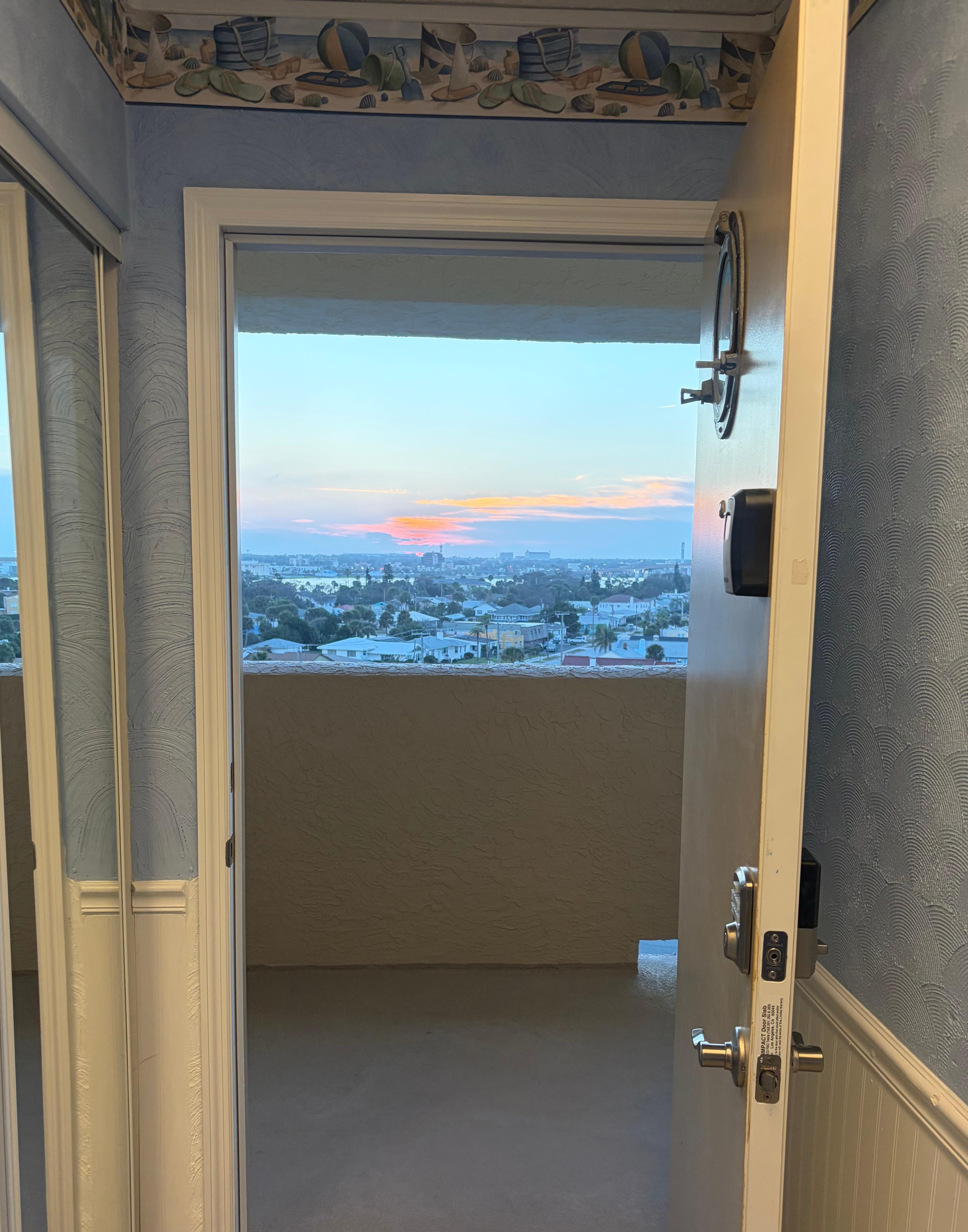 View looking out front doo