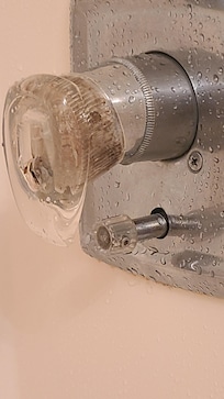 No lever for shower. You see where it should be connected