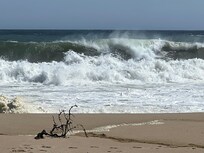 big surf from the hurricane at Ballston Beach