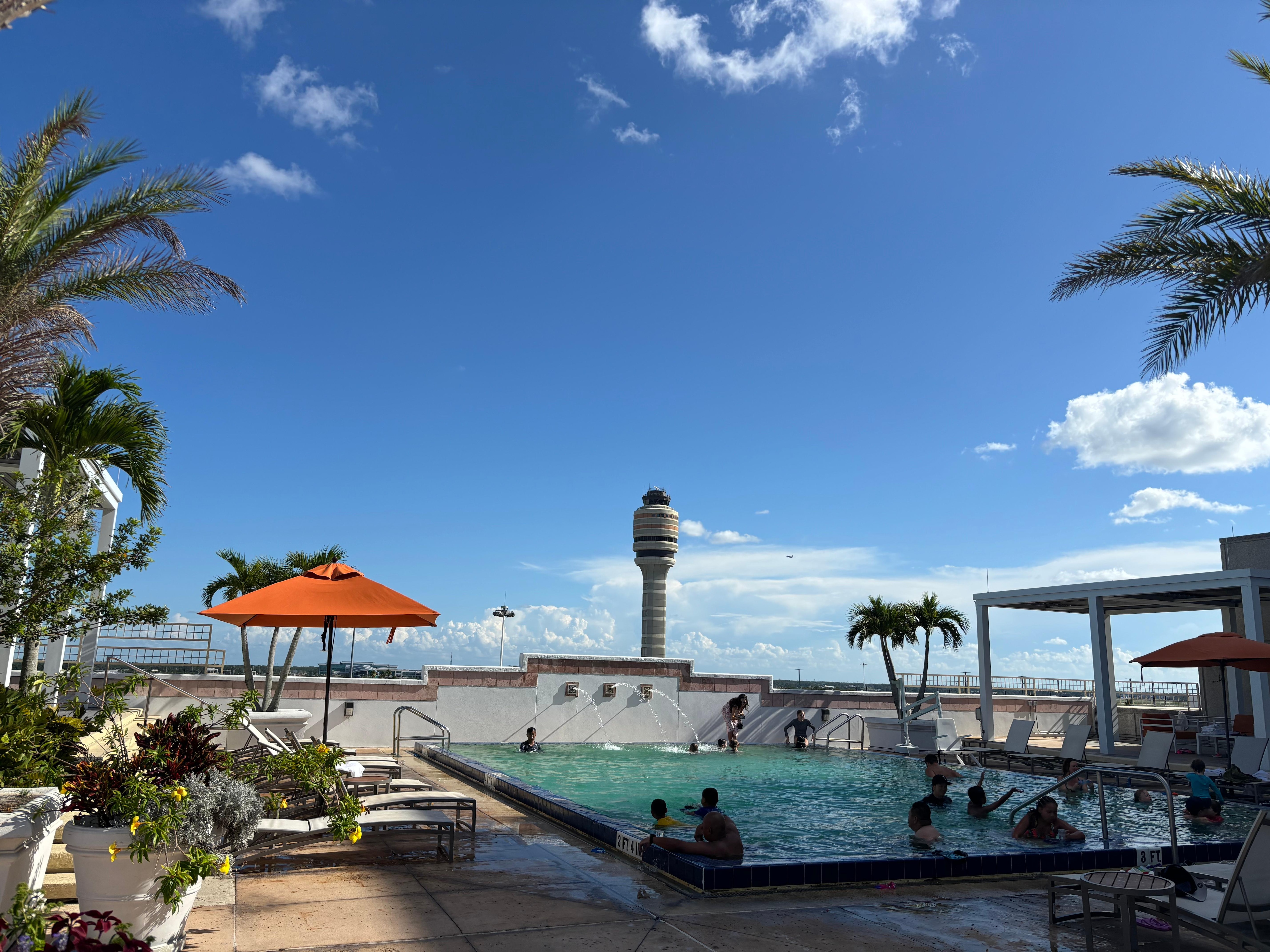 The pool was a great way to relax before an early morning flight. 