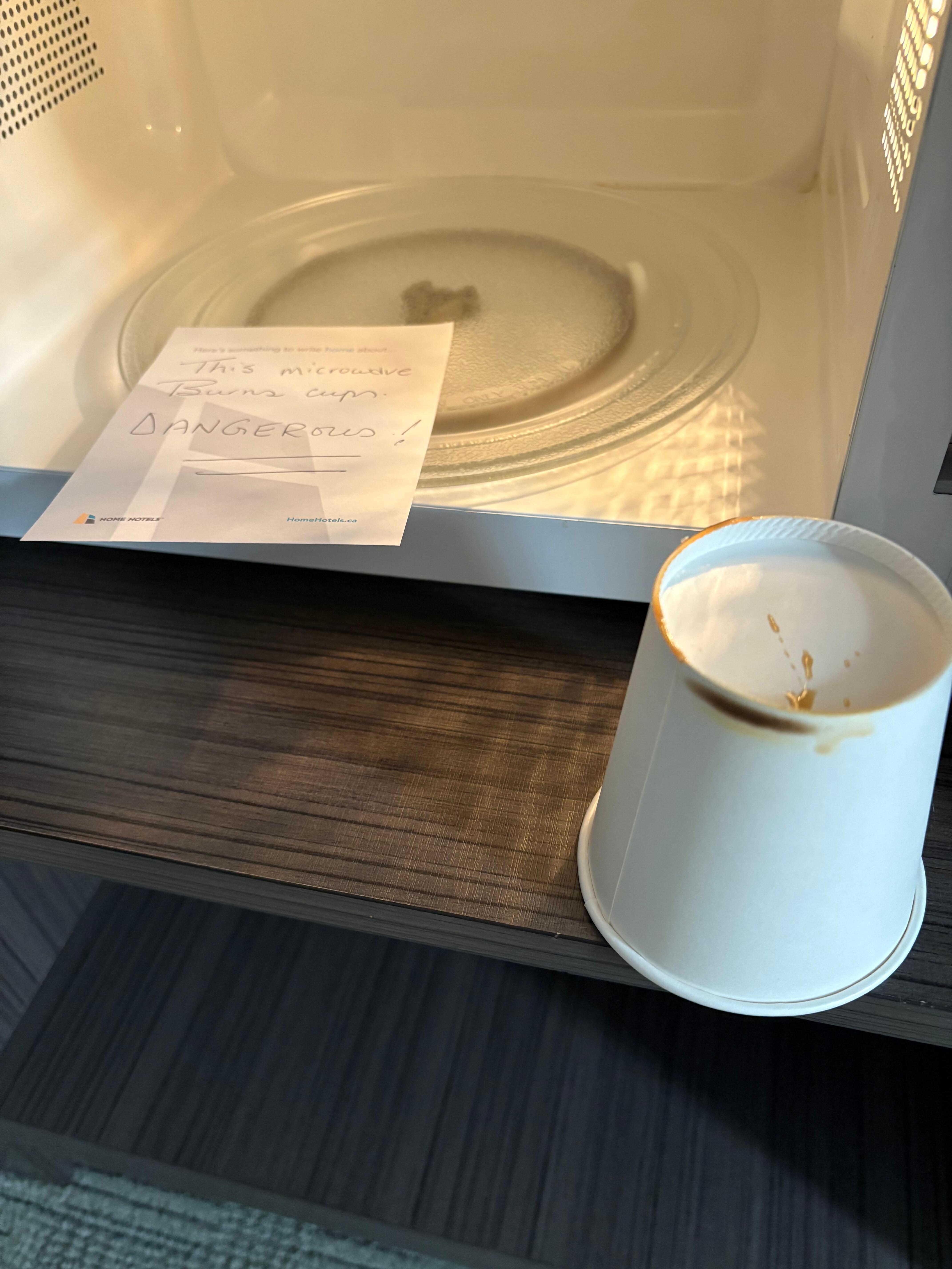 Microwave burned cups after 30 secs