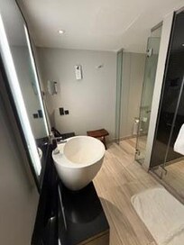 Bathroom with heated Bidet seats and shower