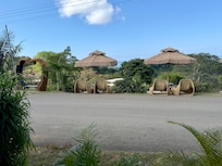 View of the sitting area/view point from restaurant (across the main road)