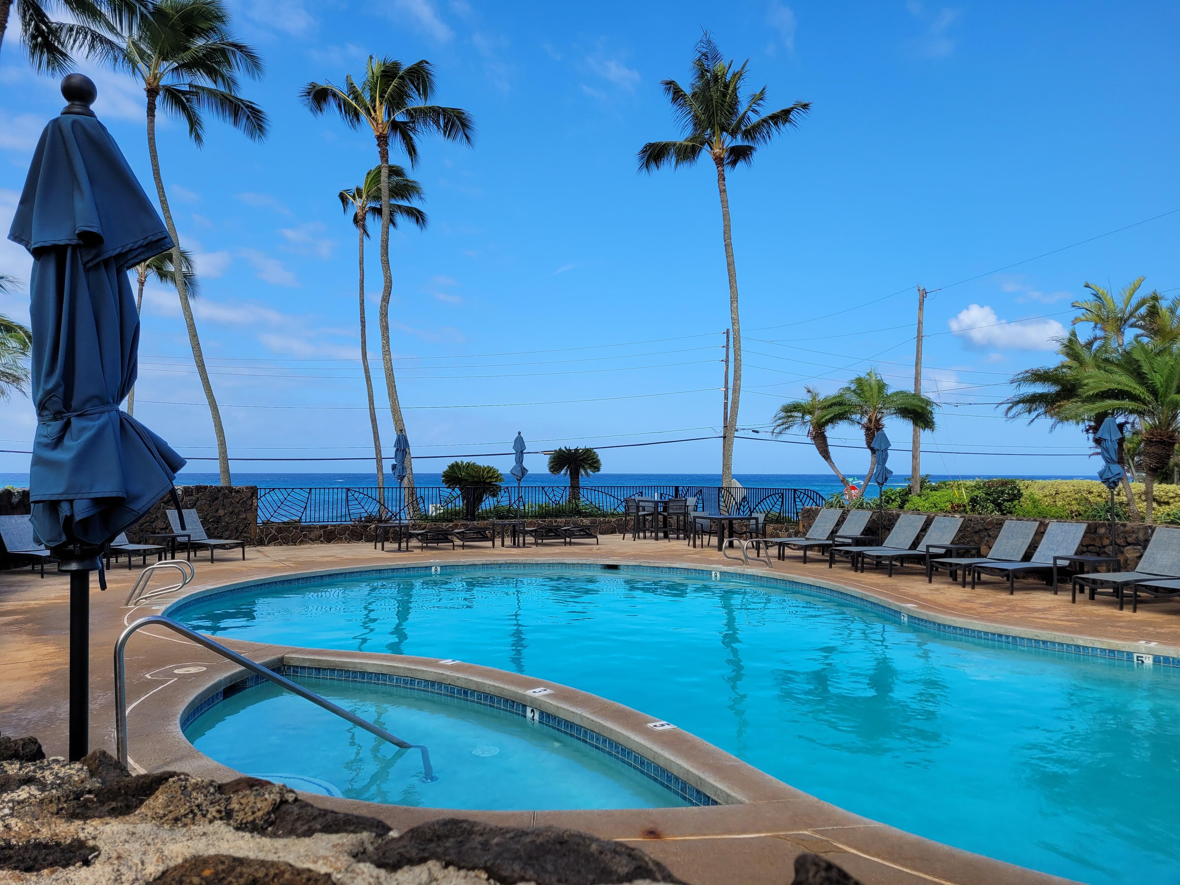 Pool with ocean view.