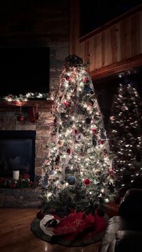 Nicely decorated for the Christmas season.