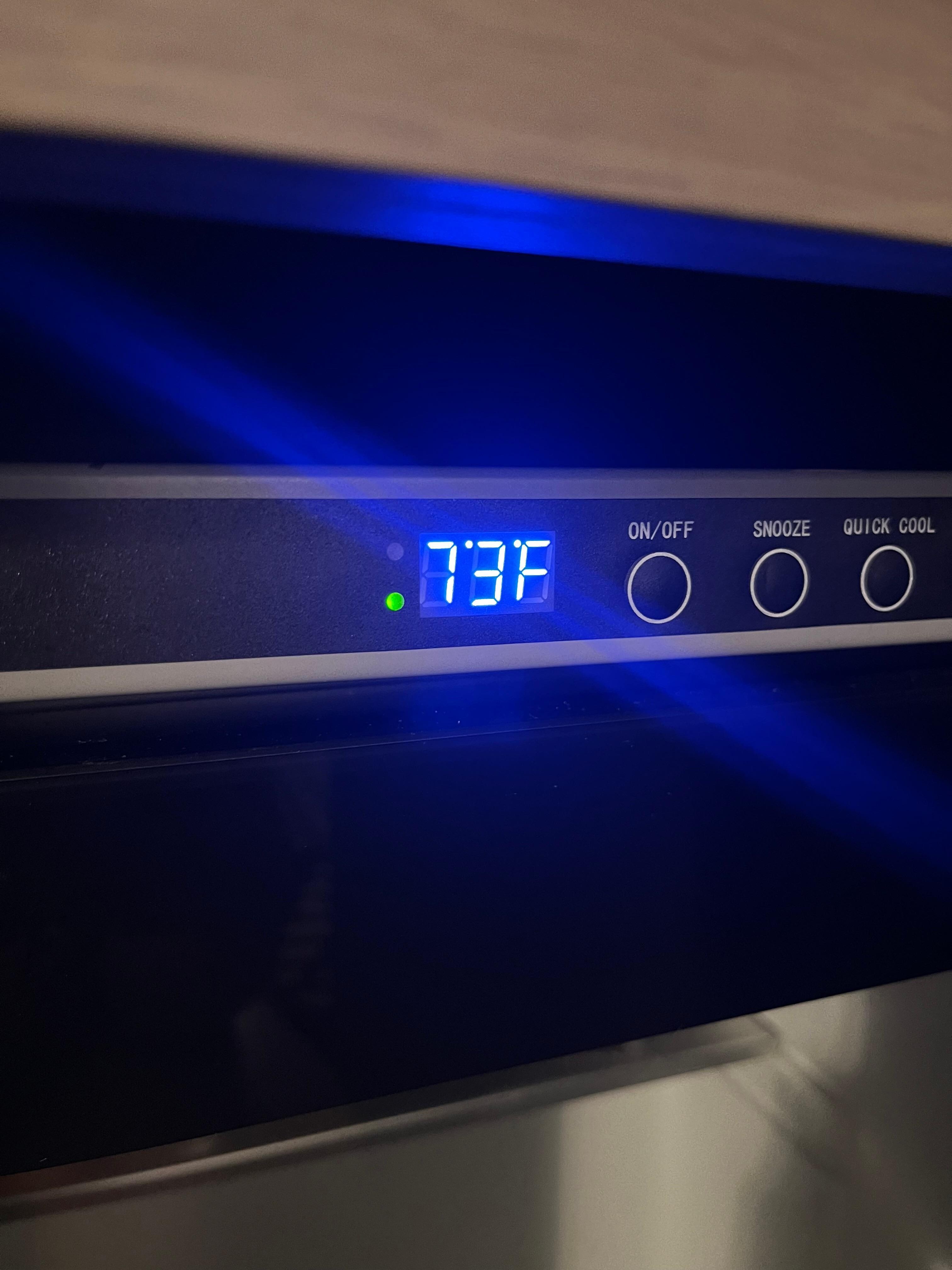 Our fridge at 73 degrees 