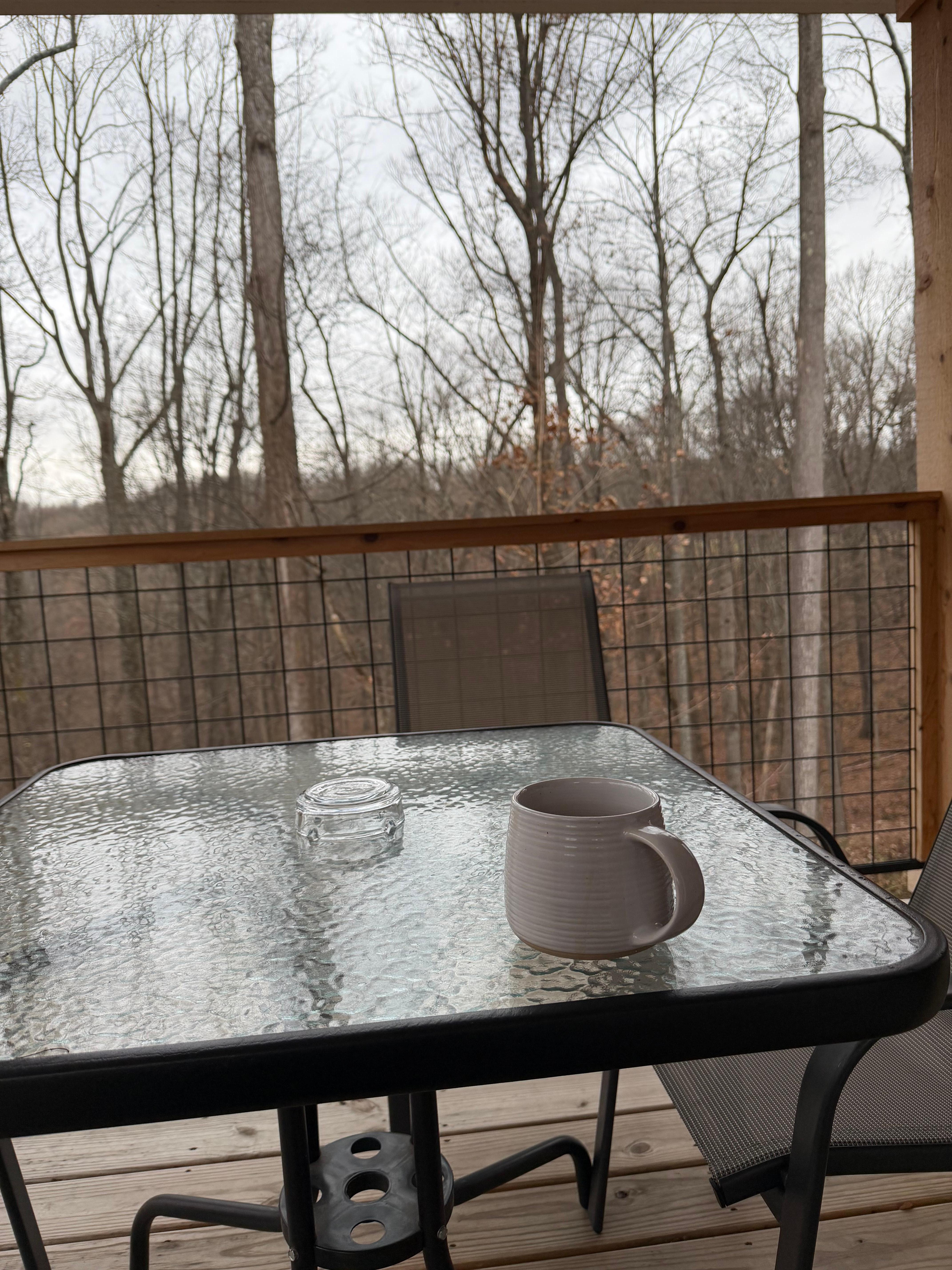 Beautiful balcony, with a table and chairs for your morning coffee! 