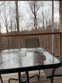 Beautiful balcony, with a table and chairs for your morning coffee!