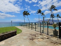 Pool's view of the ocean, from the common breezeway walk out.