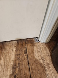 One of several flooring holes