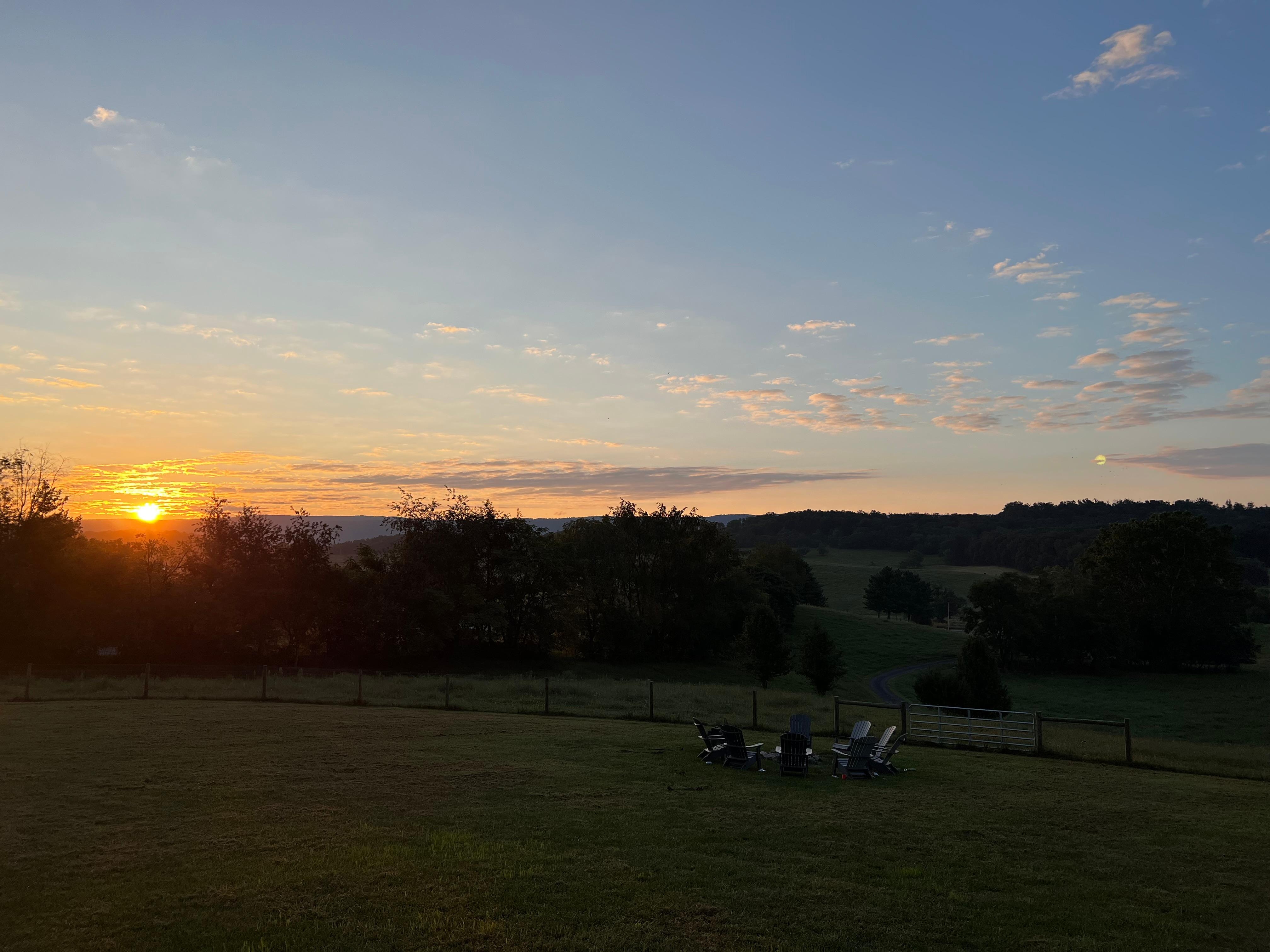 Beautiful sunrise from the front of the house