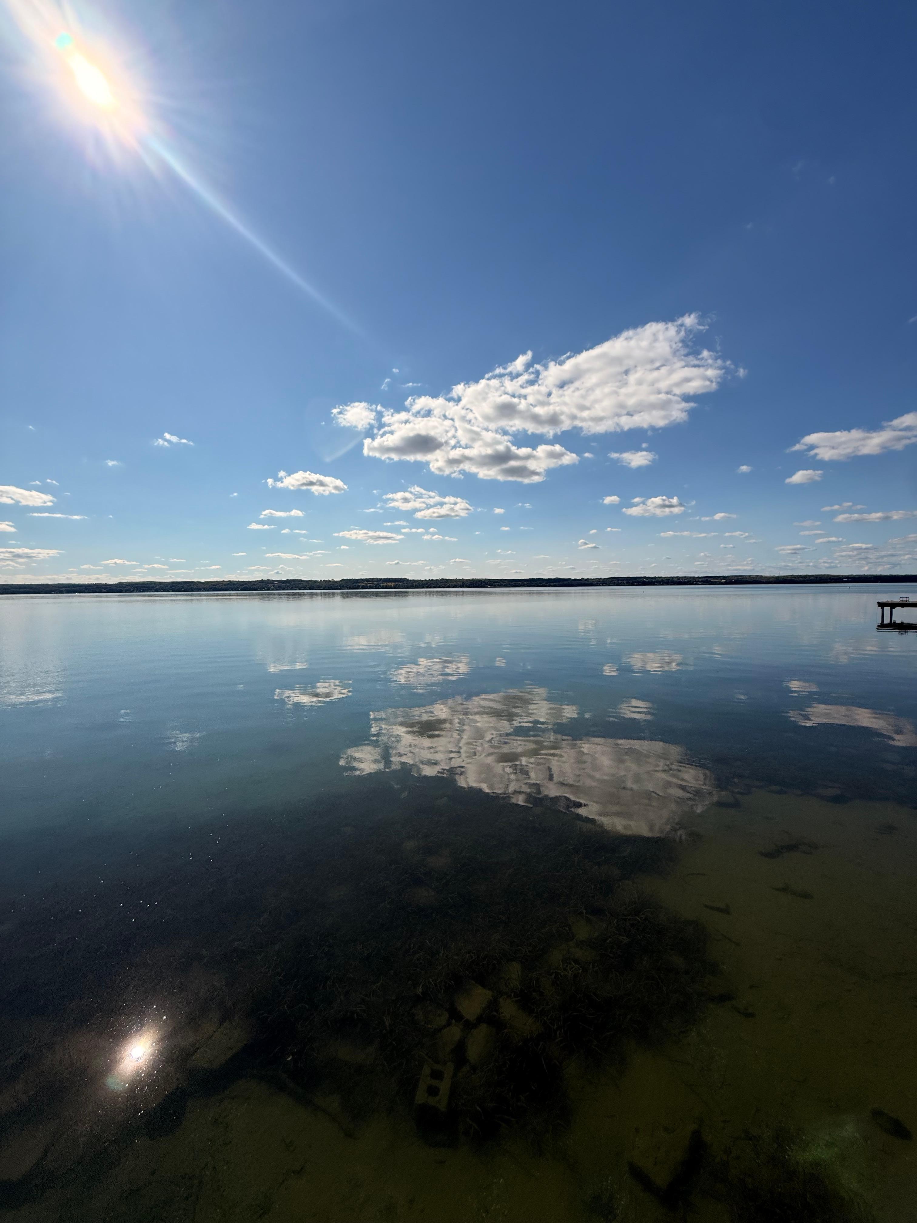 View from the dock of the lake.