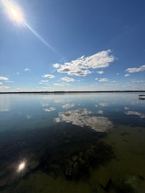 View from the dock of the lake.