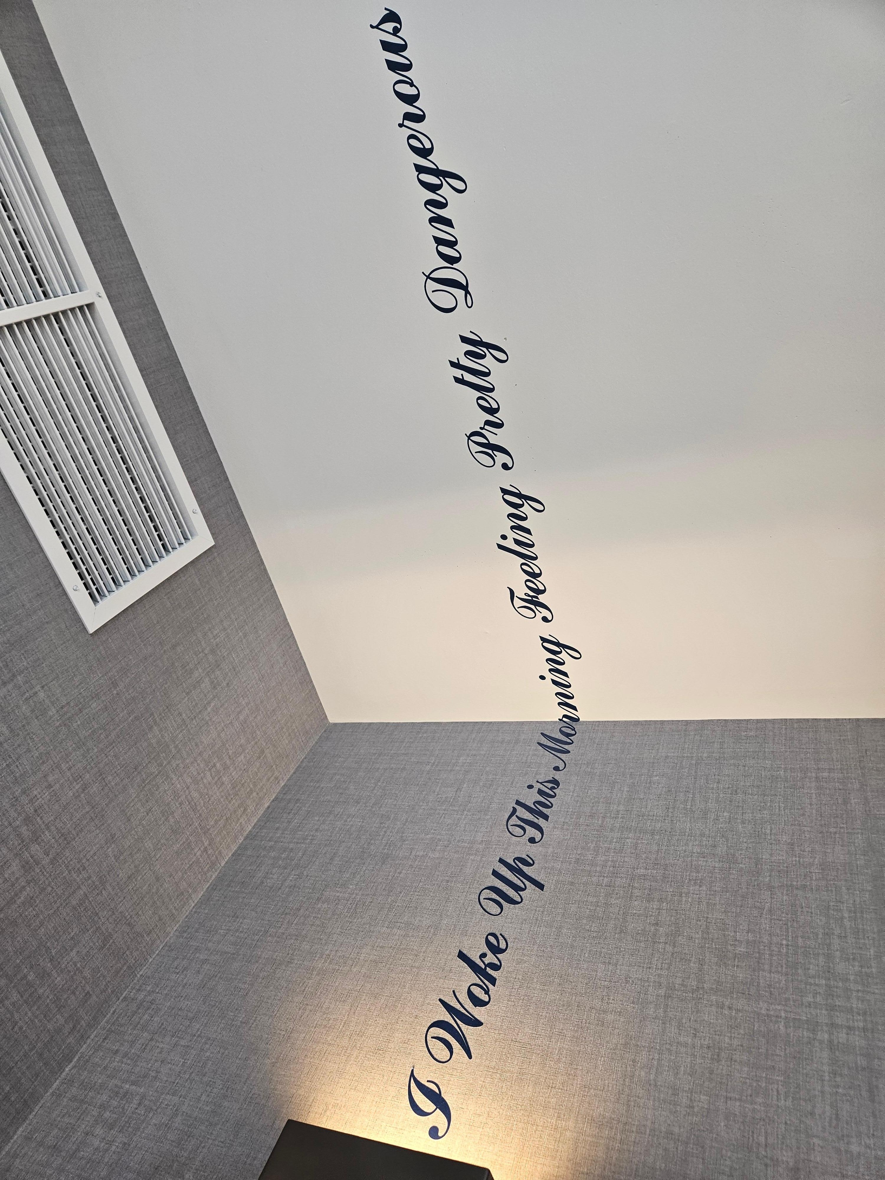 Room wall with cute message