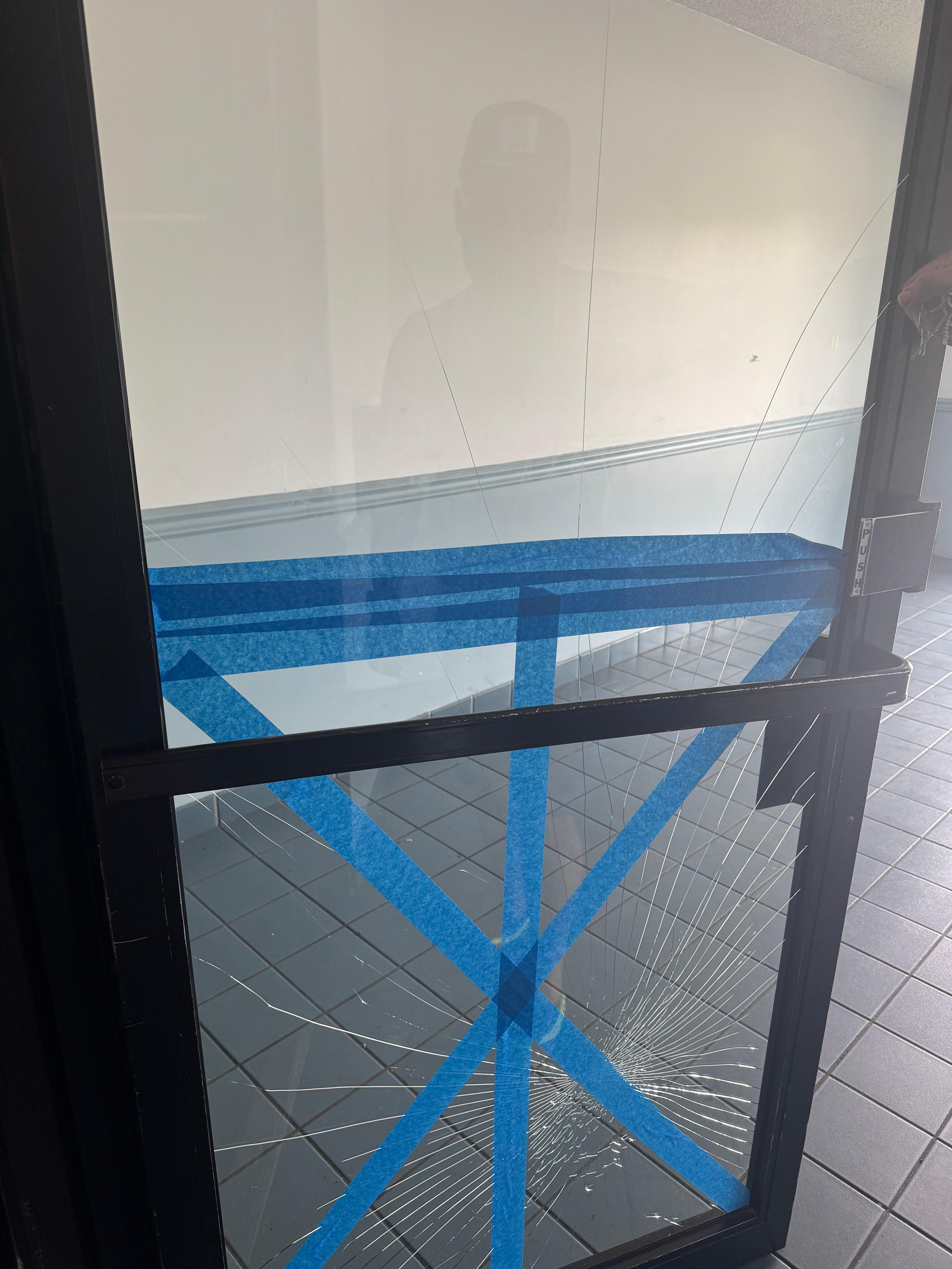 Cracked glass. Totally unsafe.