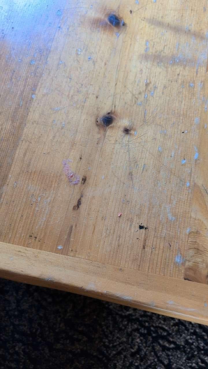 Table not cleaned and sticky all over