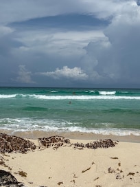 Beach outside of resort