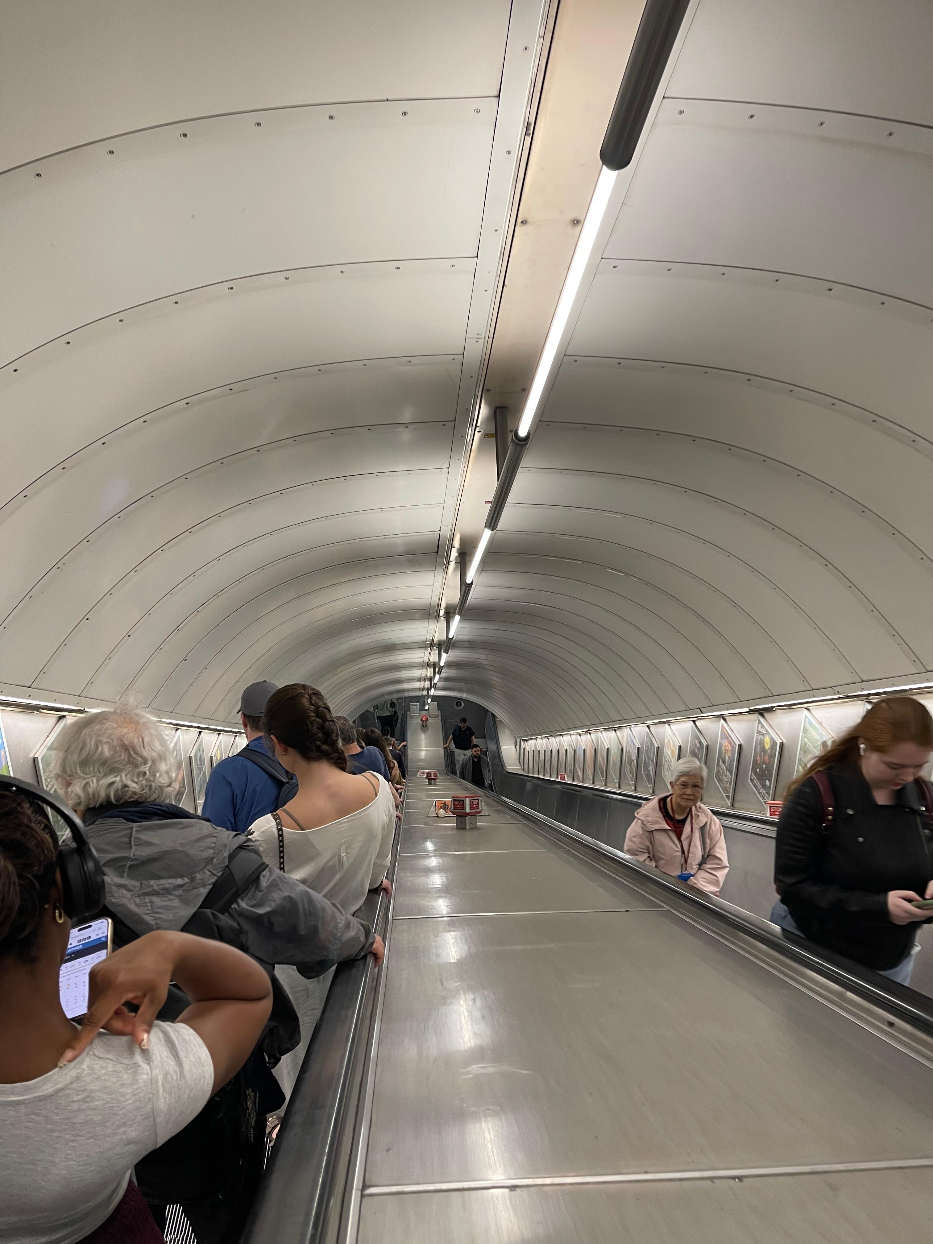 Going down for the tube.