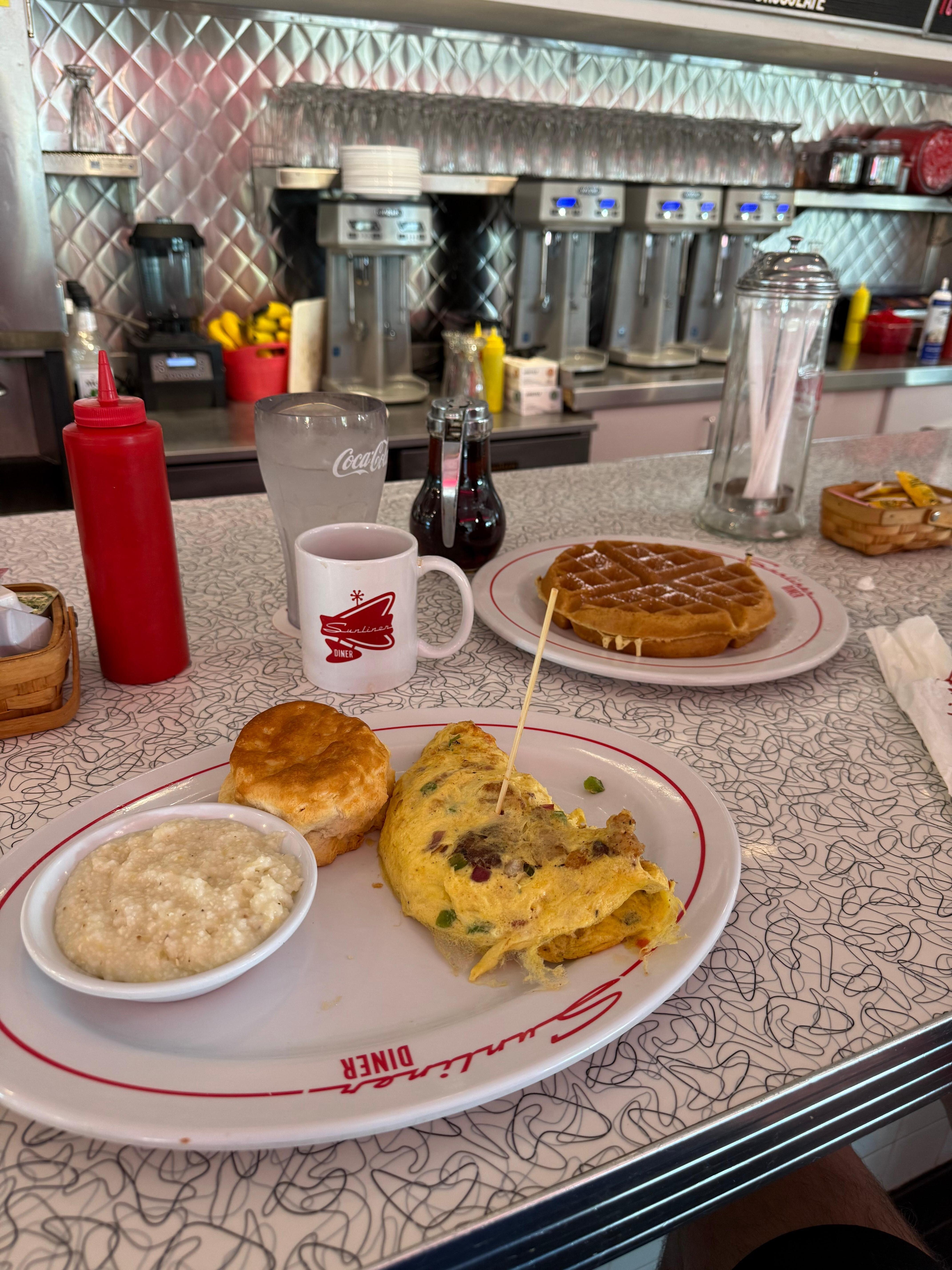 An amazing breakfast at Sunliner Diner! Easy walk! 