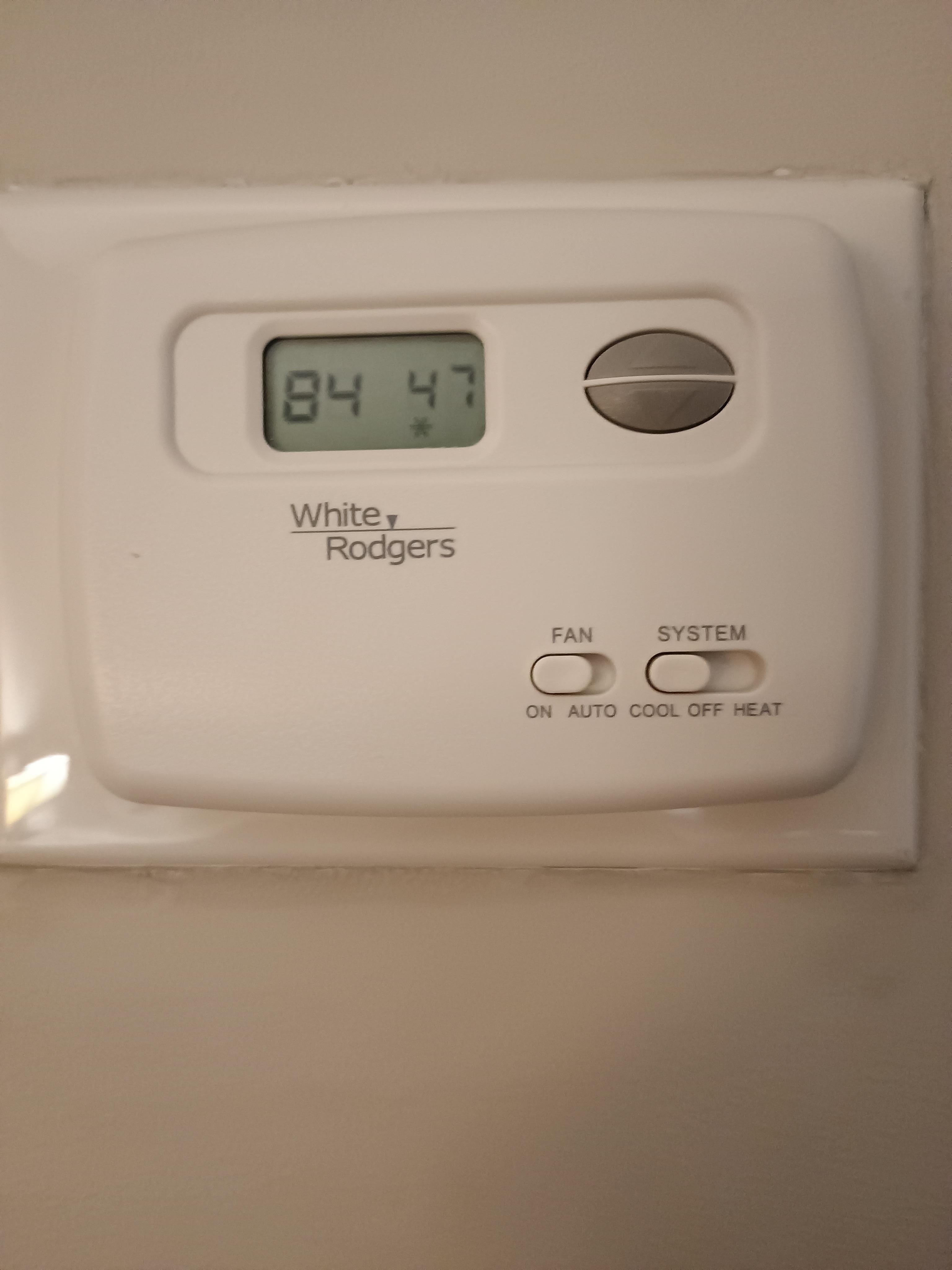 Temperature in my room due to air conditioning system being broken