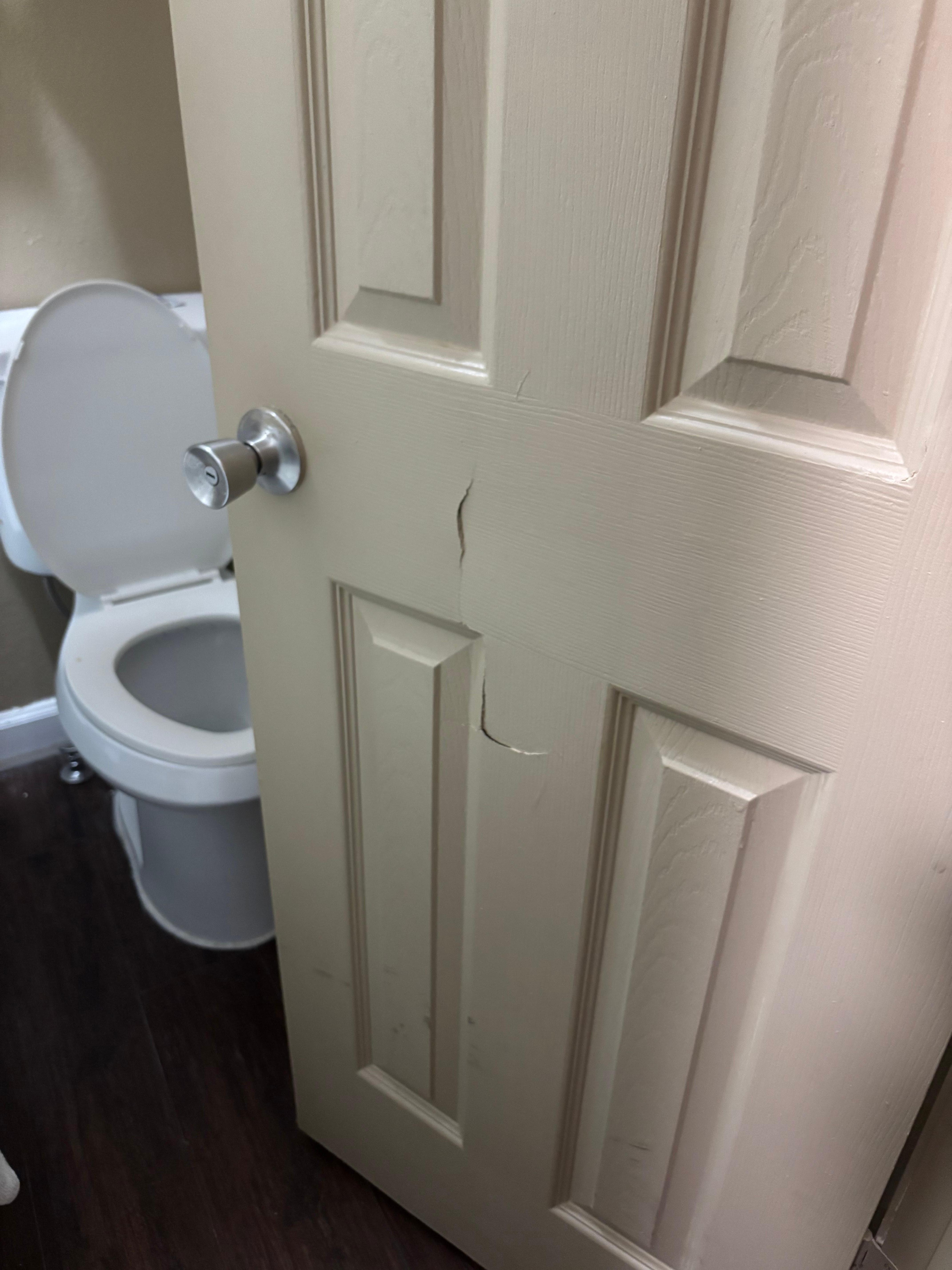 Bathroom door busted?