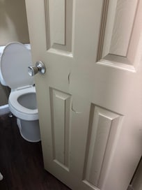 Bathroom door busted?