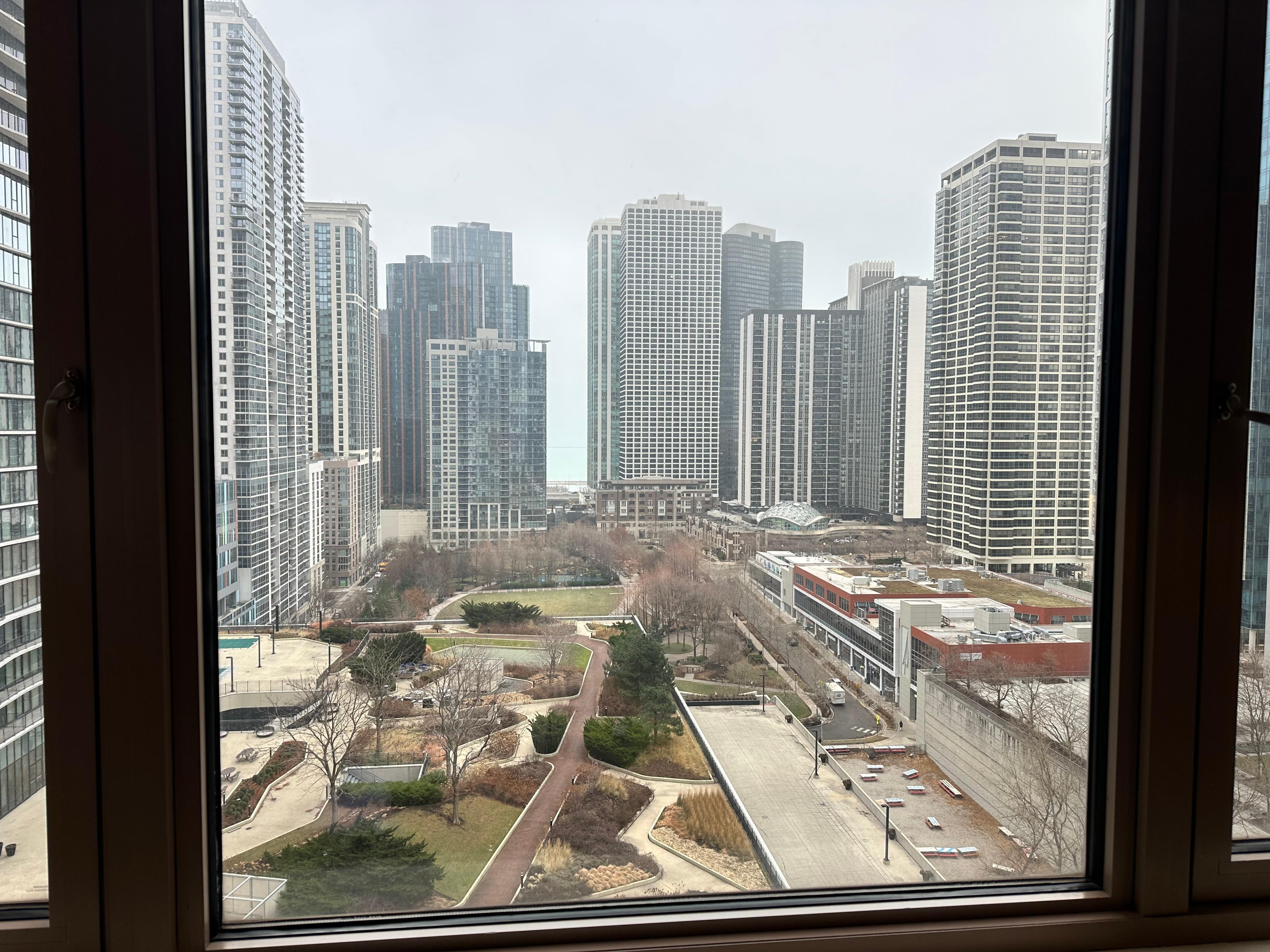 Peekaboo lake views from our 11th floor suite