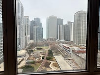 Peekaboo lake views from our 11th floor suite