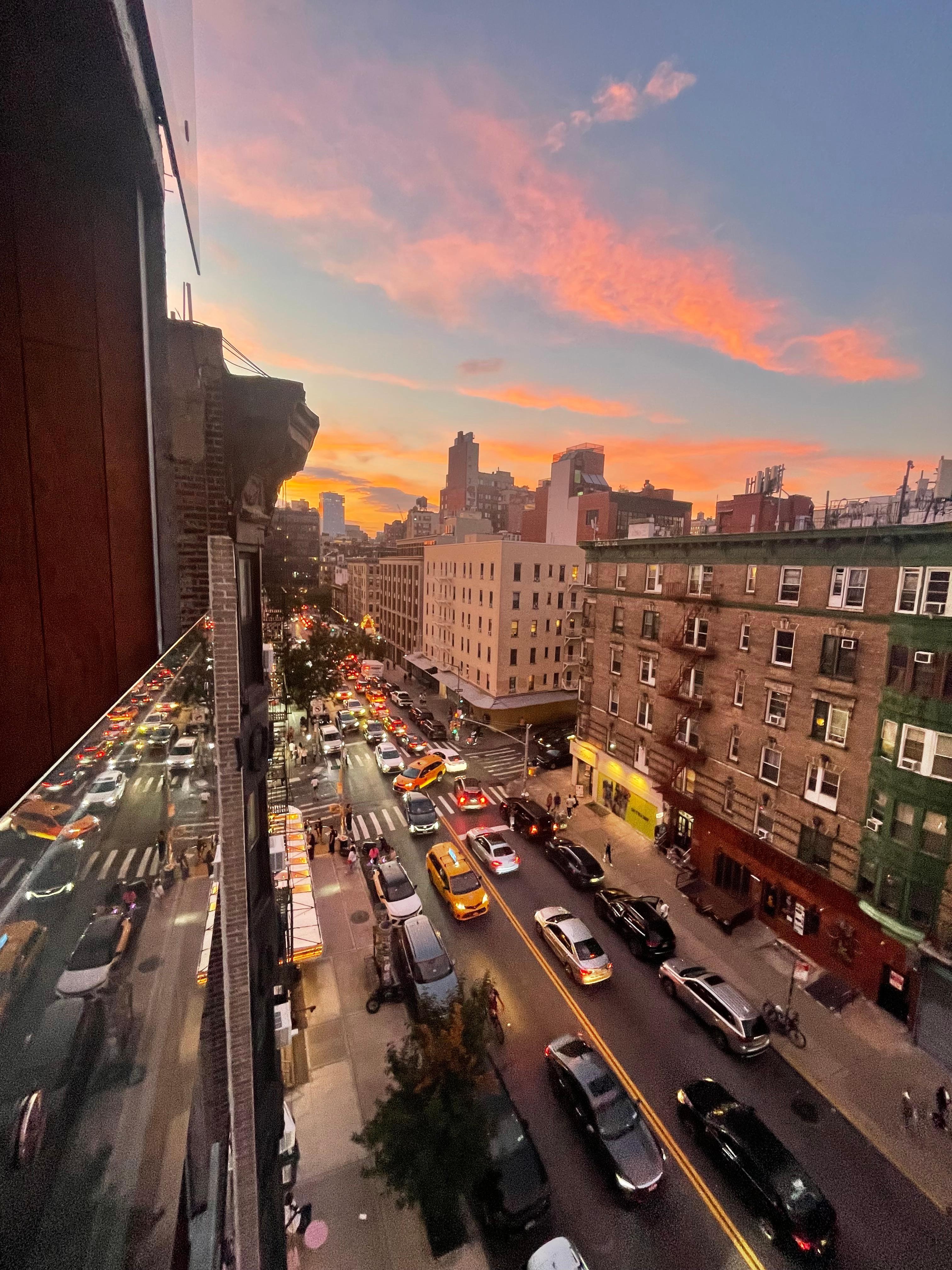 Evening view from the seventh floor balcony