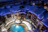 Solitude Club heated pool - drone view