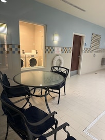 You can lounge by the pool while you do your laundry $2 per load. Quarters only.