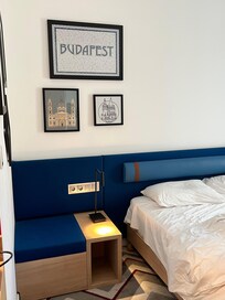 Bedside unit - without drawers. Bedside spot light & power points.