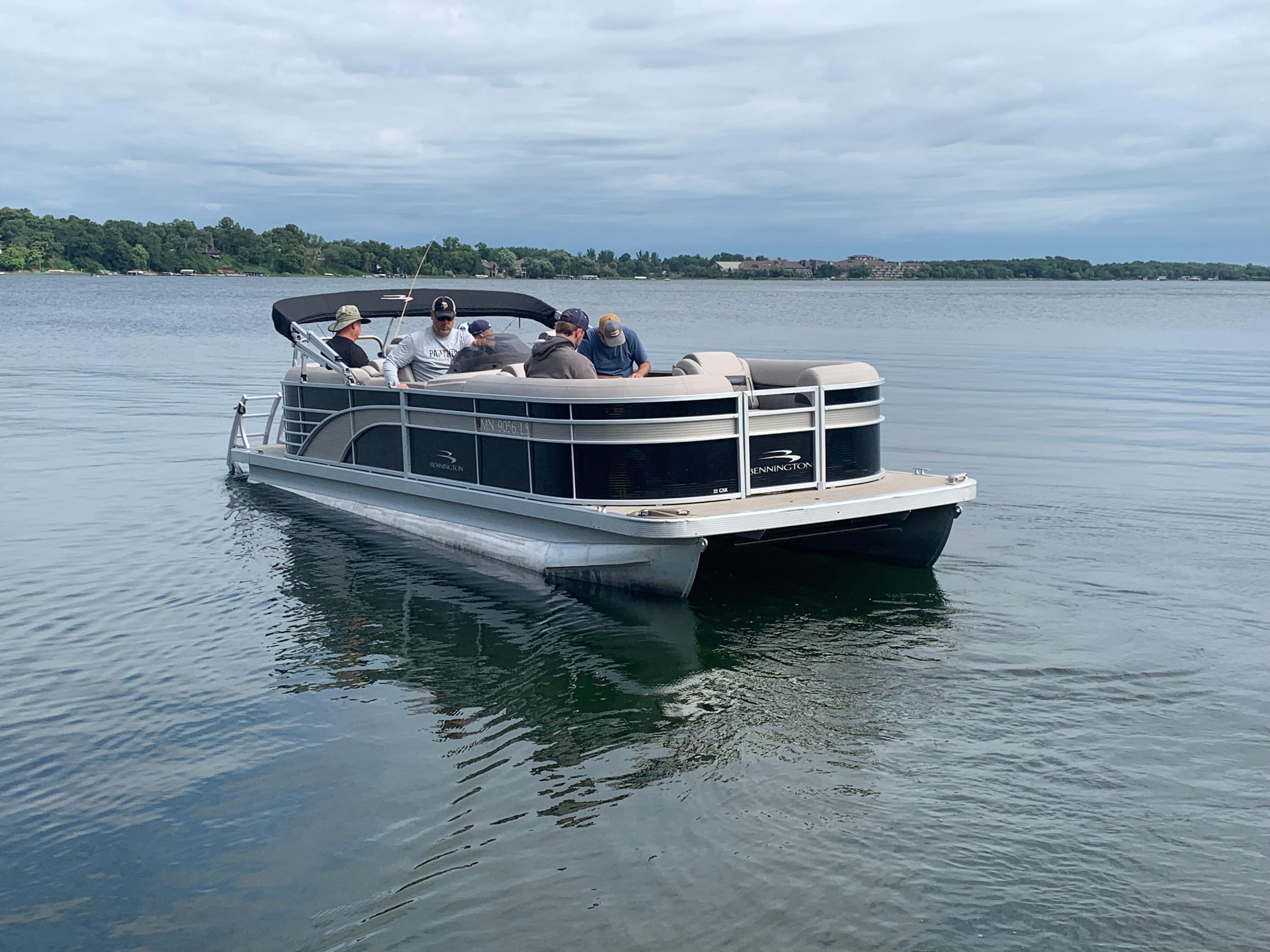 Pontoon on the lake. 