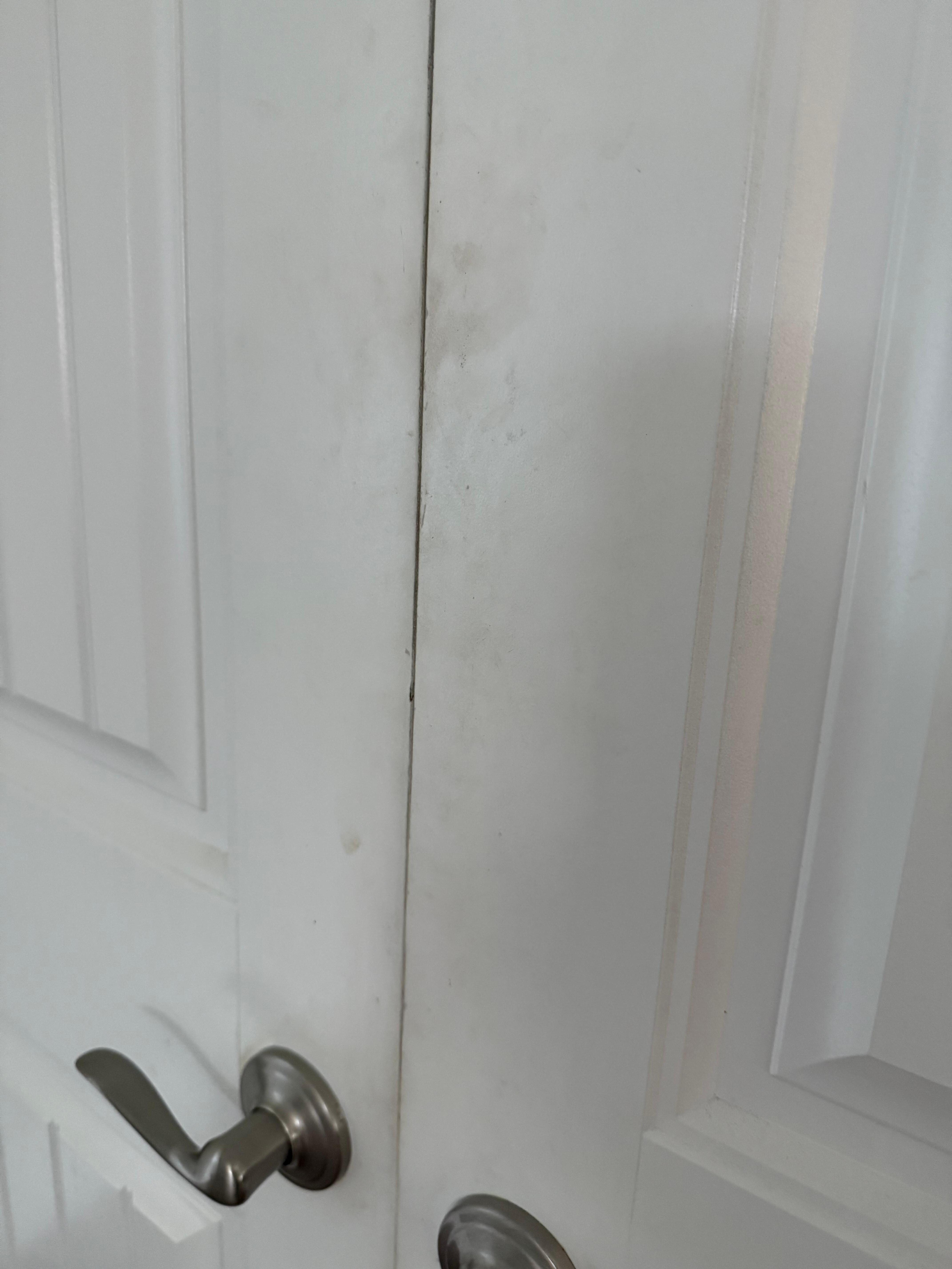 Most doors had dark hand print smudges all over