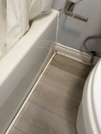 Hair, dirt and grime on floor