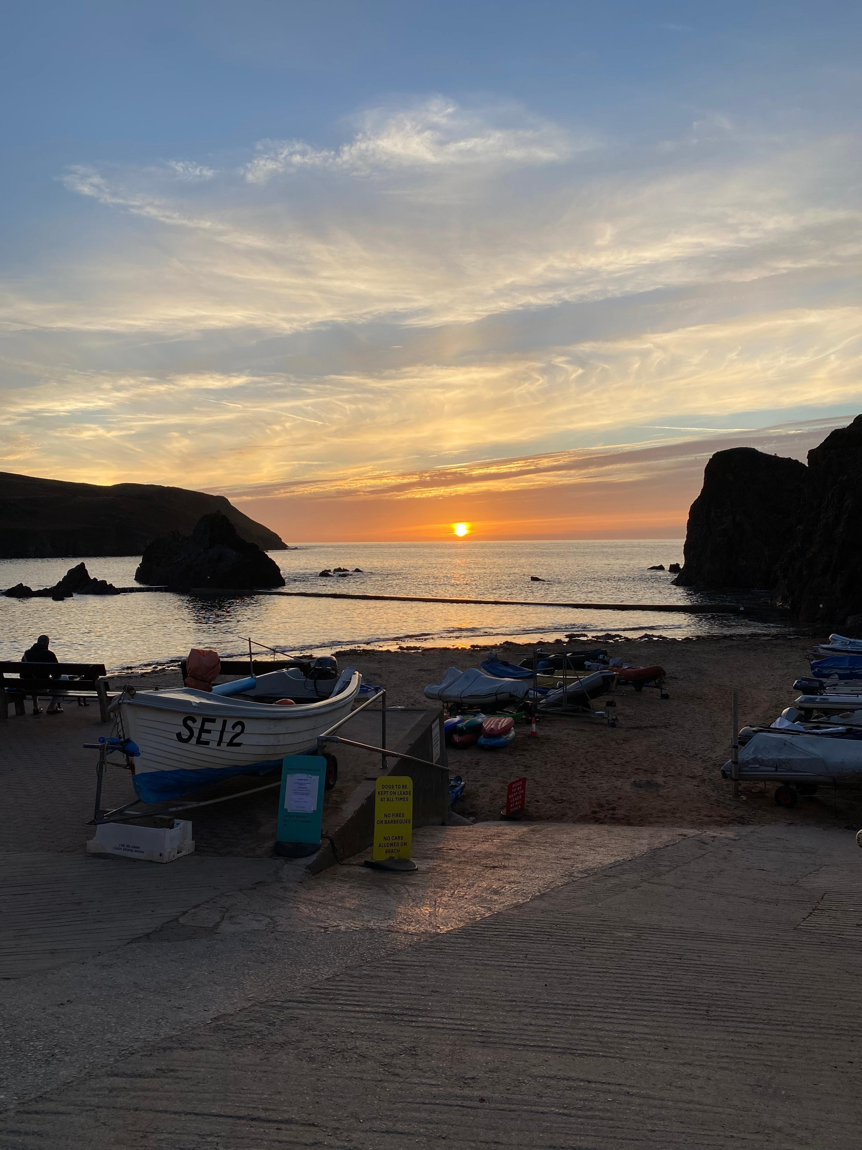 Sunset over the cove