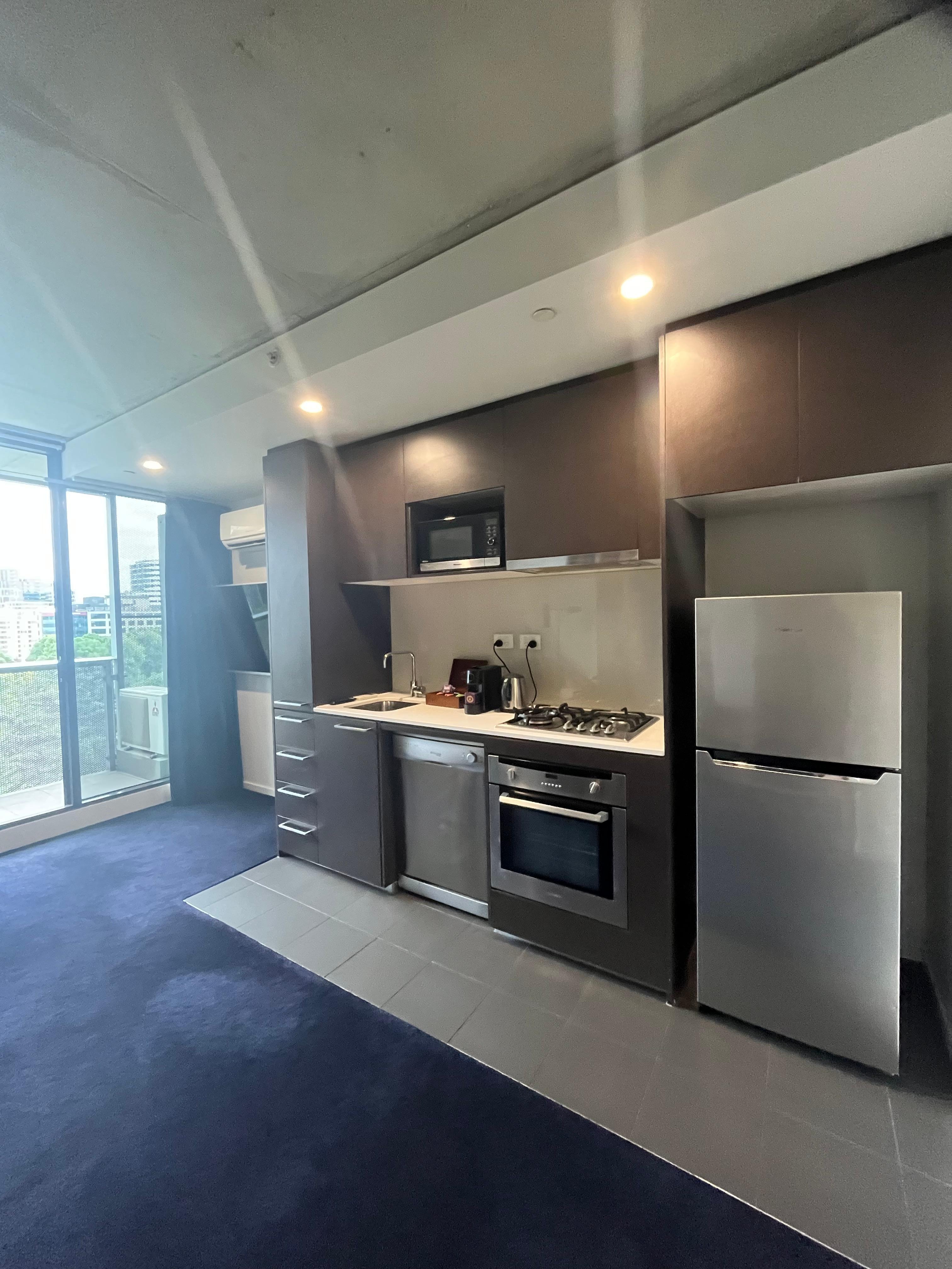 The kitchen is well equipped for two people if you’re going to do your own cooking.