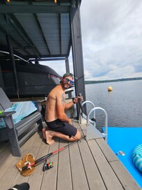 Fishing off the dock.