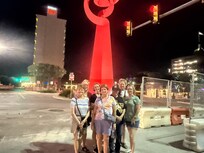 Our group under the Friendship monument. Excuse us, we were not!