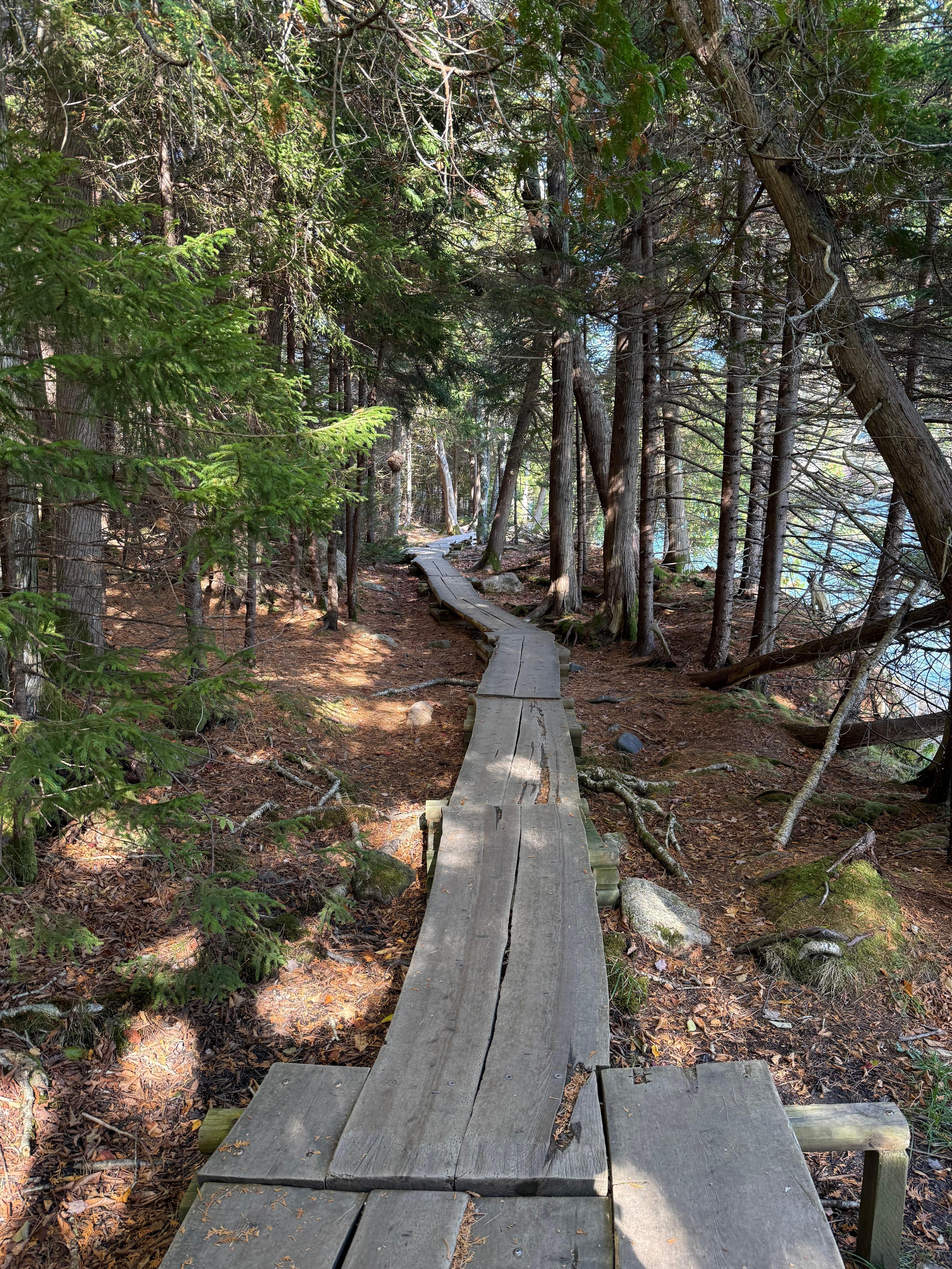 View along walk around Jordan Pond in Acadia National Park
