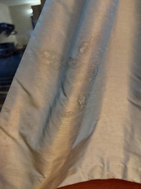 Not sure if the crusty white stain is some kind of food or some kind of body fluid. Ick.