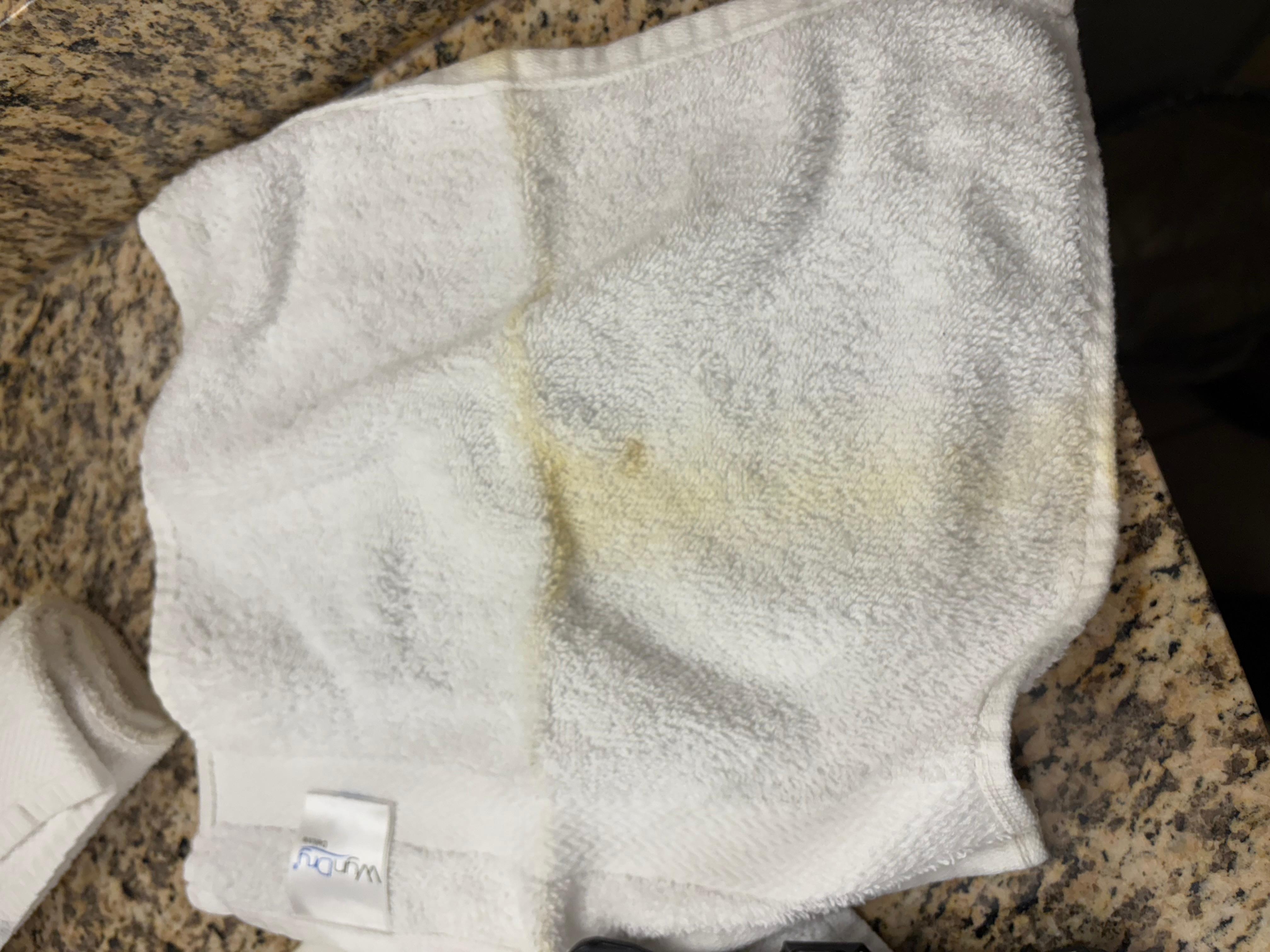 Stained towells