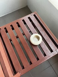 Ashtray is the balcony