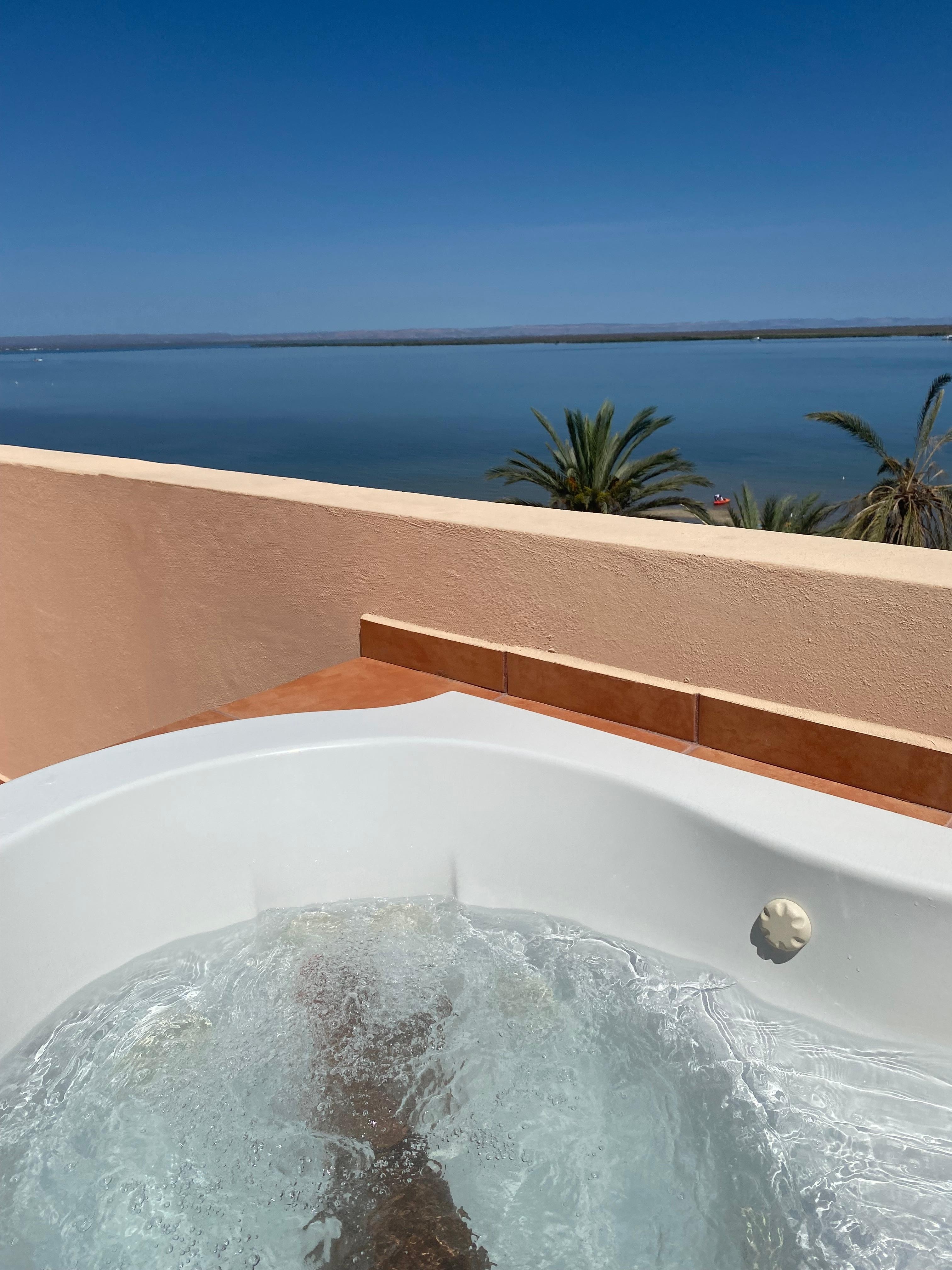 View from the upper room with soaking tub