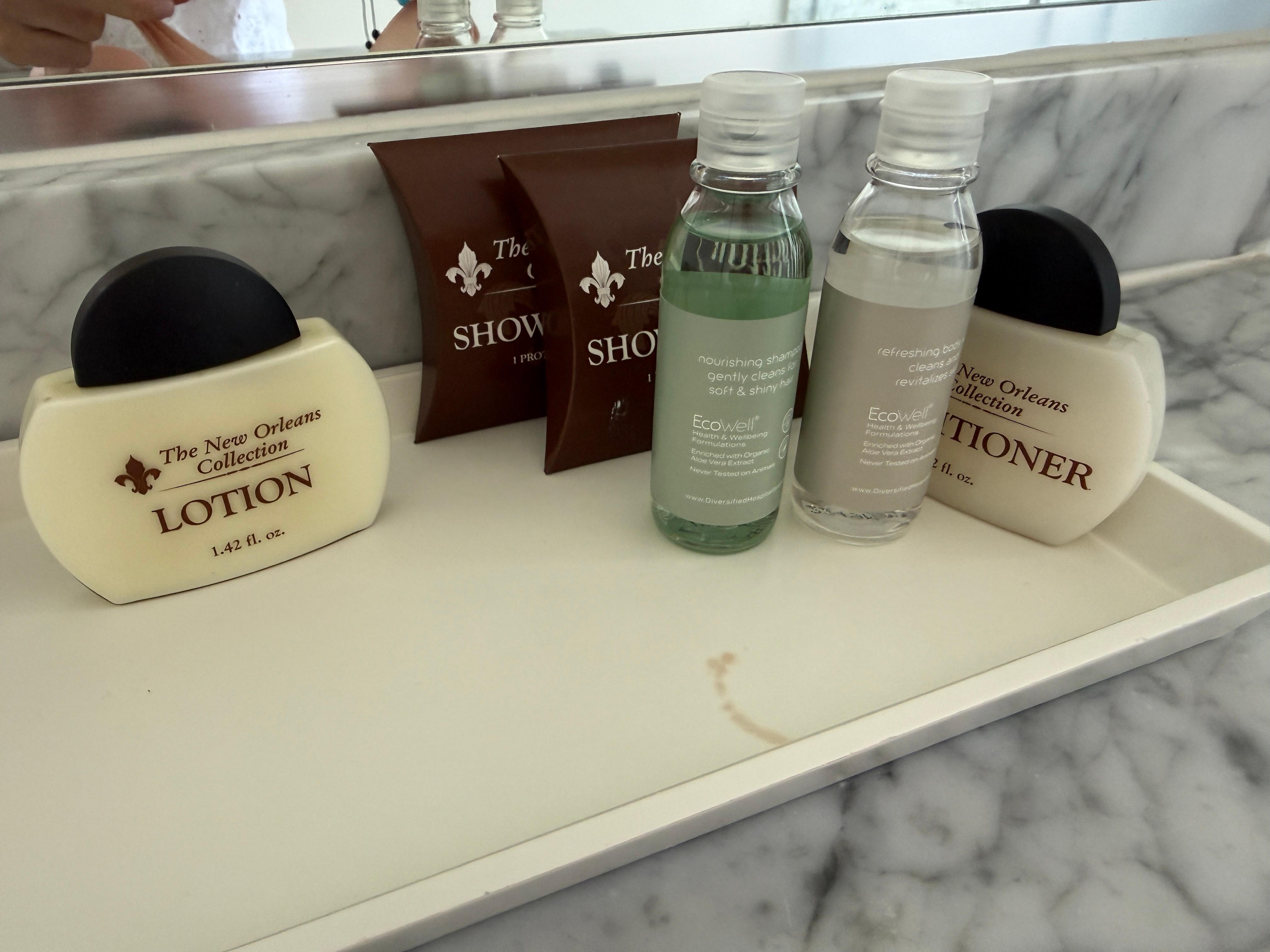 amenities in the bath room
